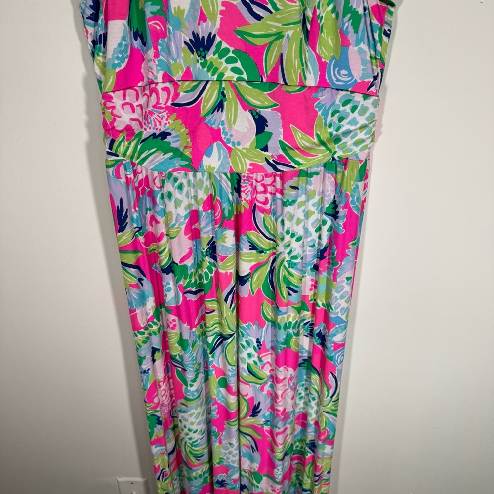 Lilly Pulitzer Tallula Dress Multi Raise The Bar High Neck Maxi Dress Medium - Picture 4 of 13